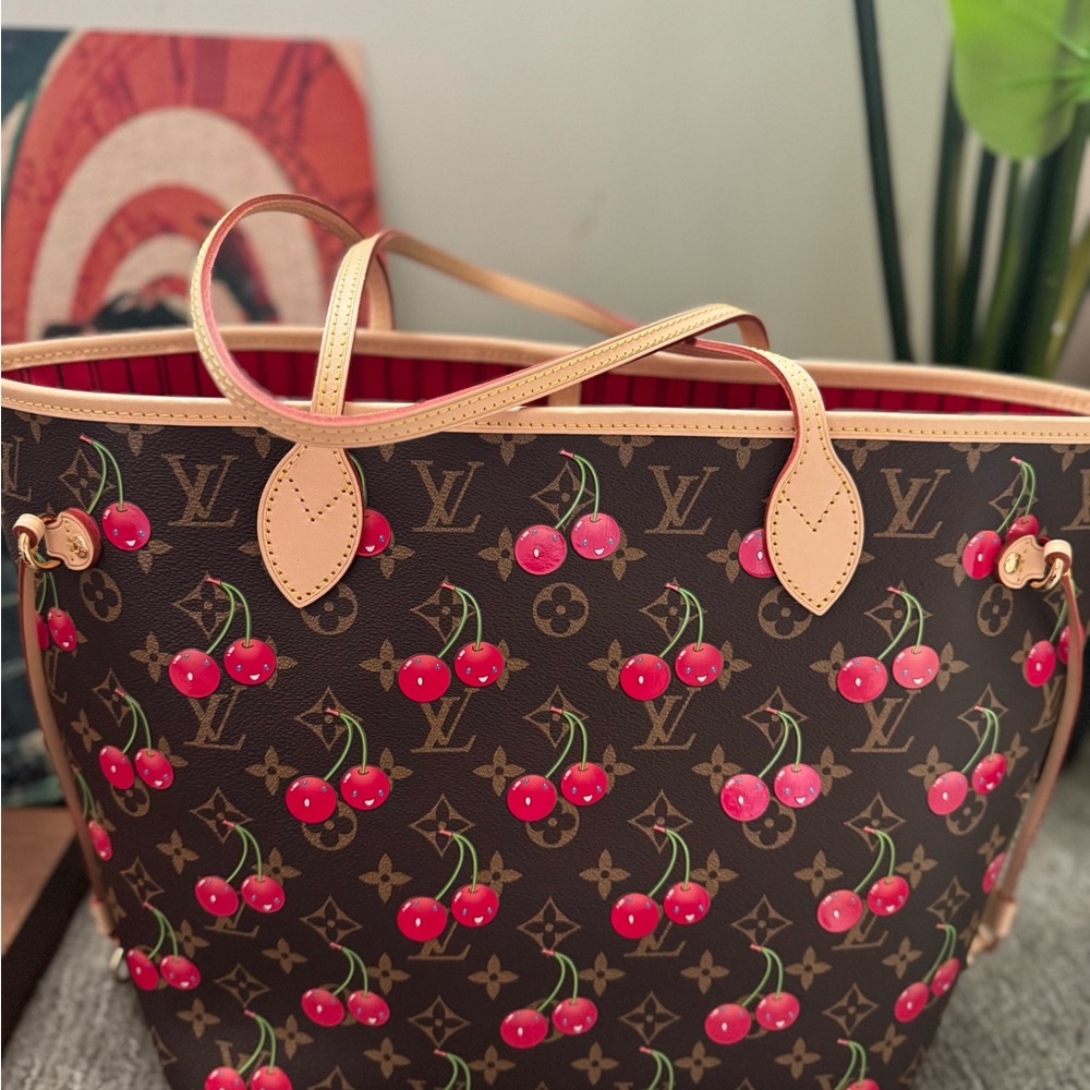 Louis Vuitton x TM Cherry Cerise Neverfull Tote